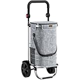 MONZANA® 3in1 Einkaufstrolley 56L bis 40 kg klappbar abnehmbare Tasche Handwagen Einkaufswagen Einkaufshilfe Roller Grau