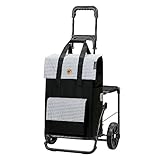 Exklusiv Andersen Einkaufstrolley - Komfort Shopper Milla schwarz 54 L - Stahl - klappbar - belastbar bis 50 kg - Sitzfläche bis 120 kg