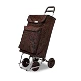 Amig - Einkaufstrolley mit 4 Rädern | Außentasche für Tiefkühlkost | Maximale Belastung 15 kg |Kapazität von 48 Litern | 22x40x106 cm | Farbe: Schwarz